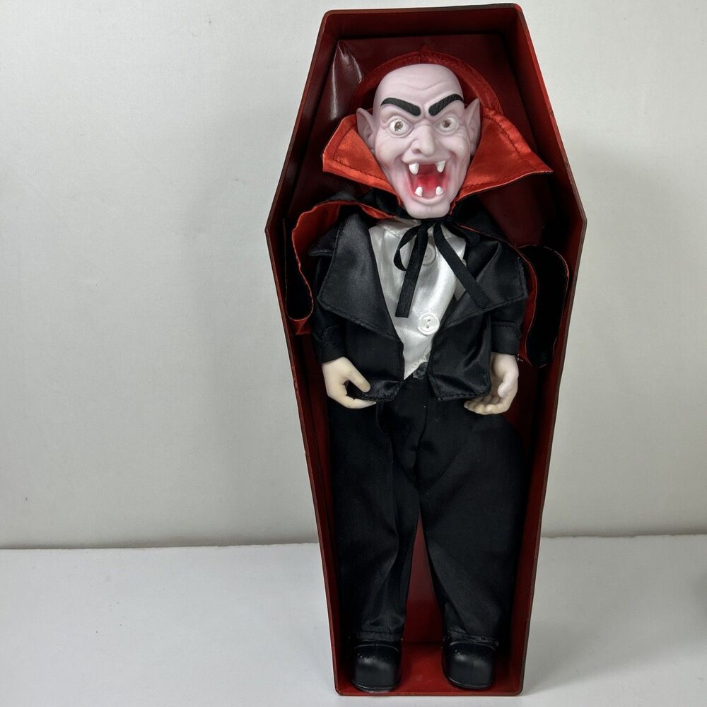 Pan Asian Animated Dracula Coffin Riser Vampire Sound Glowing Eyes Halloween